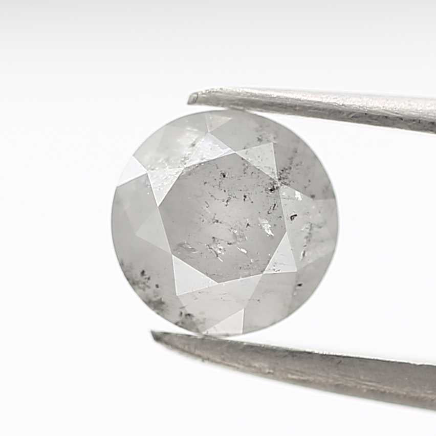 0.96 Carat Salt and Pepper Gray Round Cut Natural Loose Diamond sd8693(0.96ct) (6.30x3.70mm)